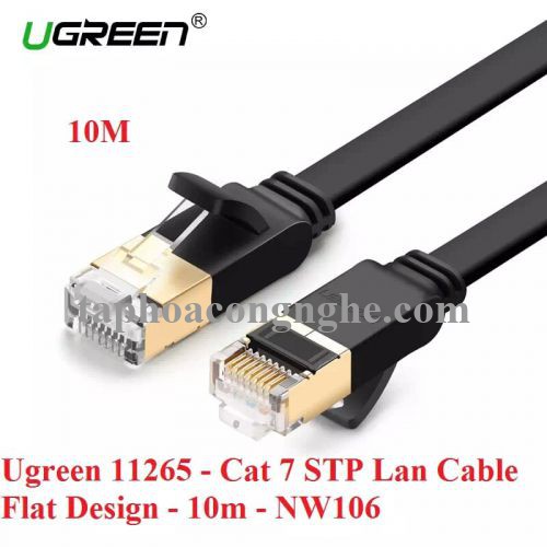 Ugreen 11265 10M màu Đen Cáp mạng LAN cat7 STP dây dẹp NW106 30011265